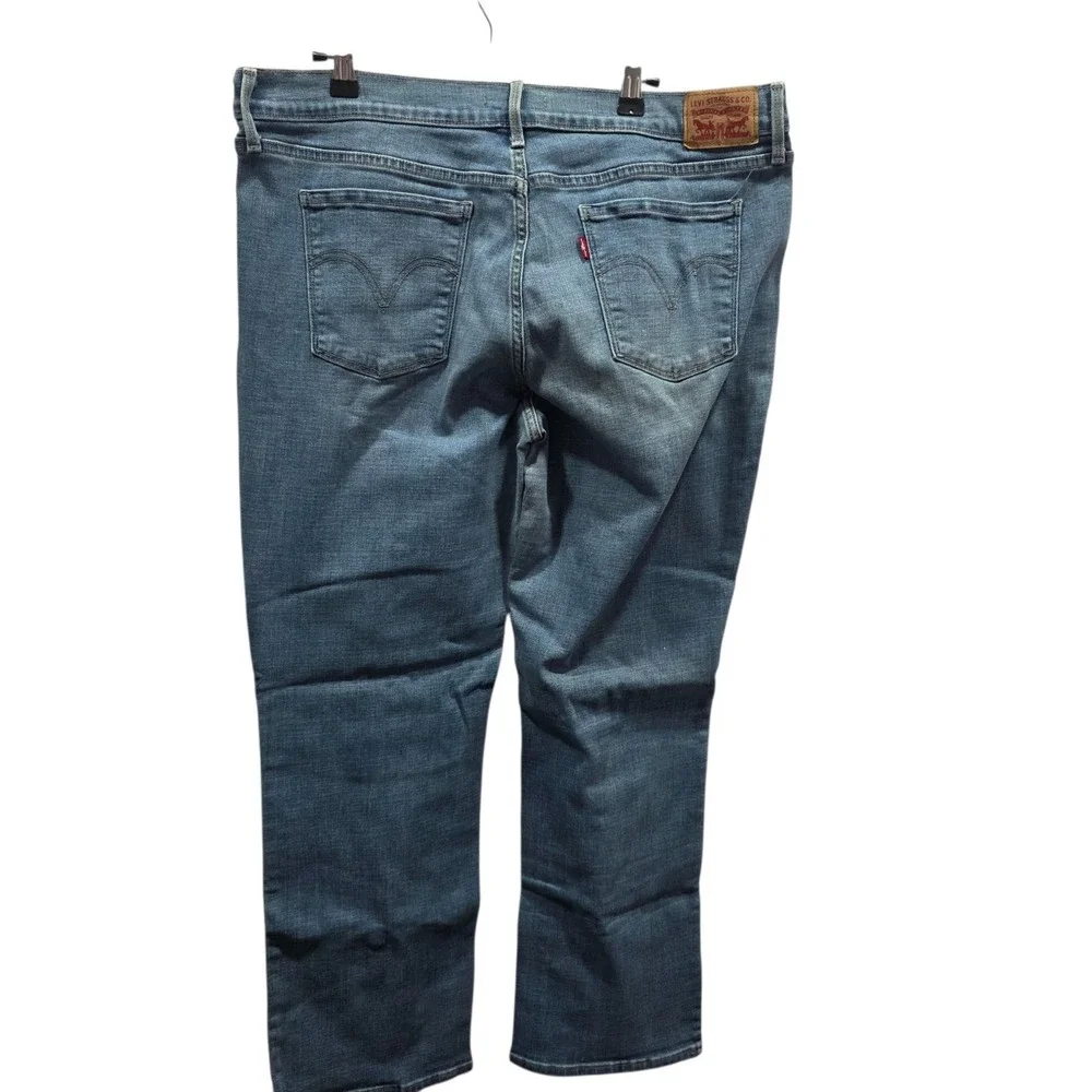 Levi's 505 Straight Jeans Womens 16 Medium Wash Stretch Denim Classic Style Blue